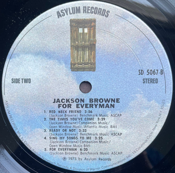 Jackson Browne : For Everyman (LP, Album, San)