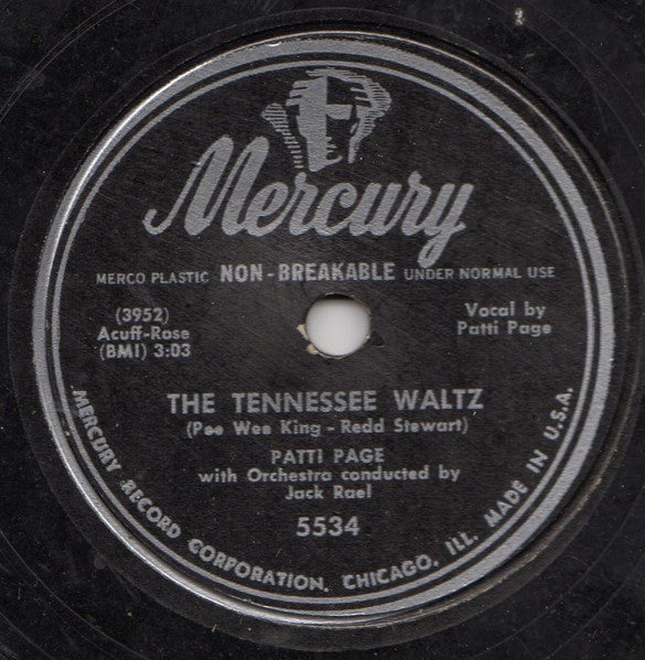 Patti Page : The Tennessee Waltz / Long Long Ago (10")