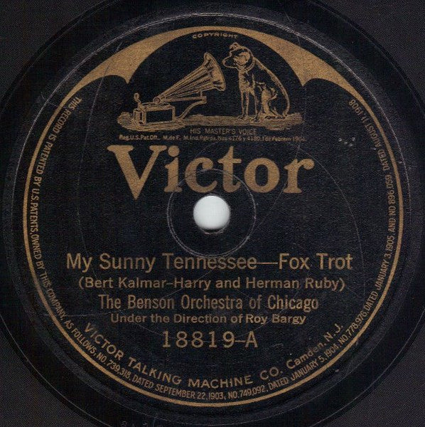 The Benson Orchestra Of Chicago : My Sunny Tennessee / Ma! (Shellac, 10")