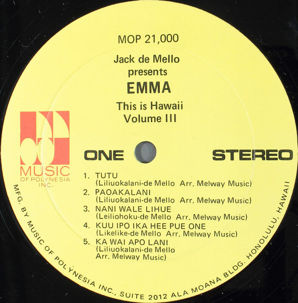 Emma* : This Is Hawaii Volume III (LP, Album)