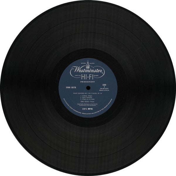 Sergei Prokofiev, David Oistrach, Emil Gilels : Piano Concerto No. 3 / Violin Concerto No. 1 (LP, Comp, Mono)