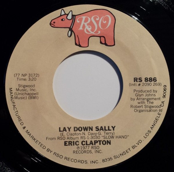 Eric Clapton : Lay Down Sally (7", Single, Styrene)