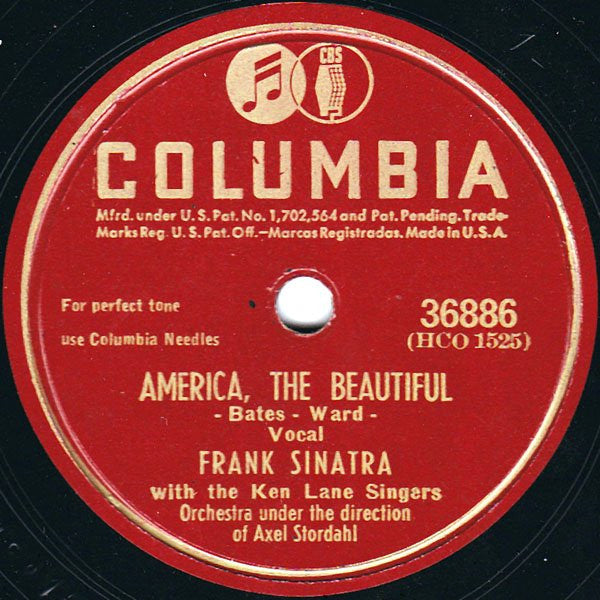 Frank Sinatra  /  Frank Sinatra With Ken Lane Singers : The House I Live In / America, The Beautiful (Shellac, 10")