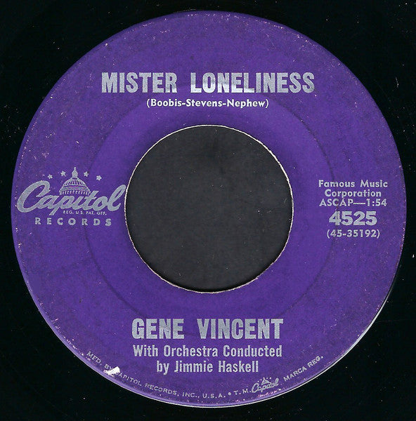 Gene Vincent : Mister Loneliness (7", Single)