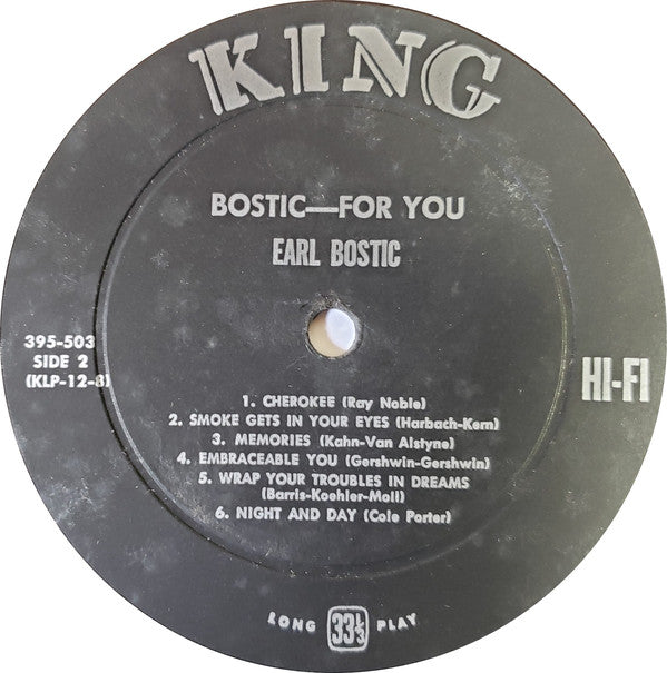 Earl Bostic : Bostic For You (LP, Album, Mono, fir)