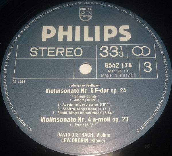 Beethoven*, David Oistrach, Lev Oborin : Die 10 Violinsonaten, Complete Violin Sonatas (4xLP, RE + Box)