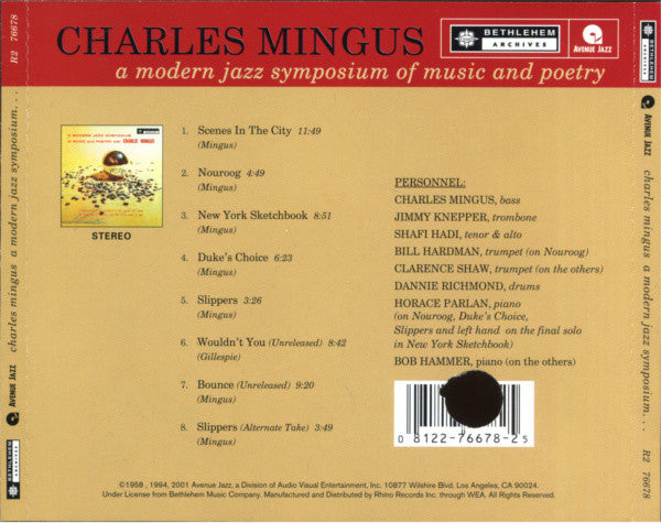 Charles Mingus : A Modern Jazz Symposium Of Music And Poetry (CD, Album, RE, RM)