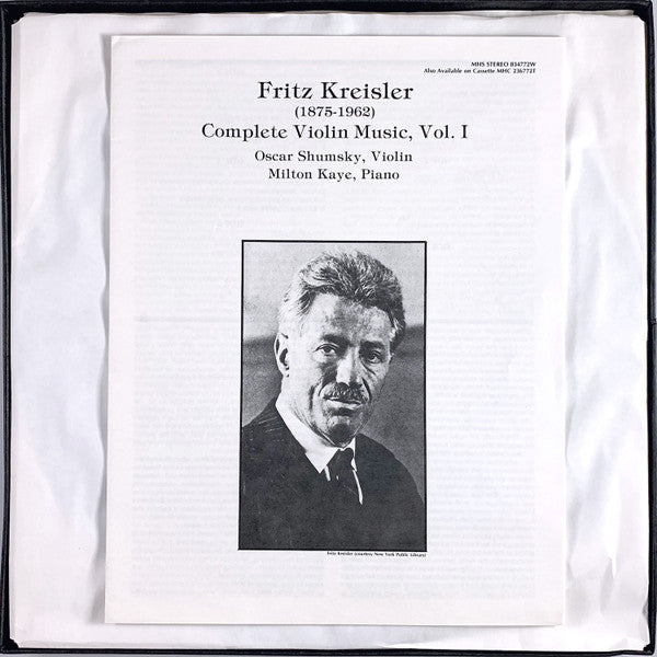 Fritz Kreisler - Oscar Shumsky With Milton Kaye : Complete Violin Music, Vol. I (3xLP + Box)