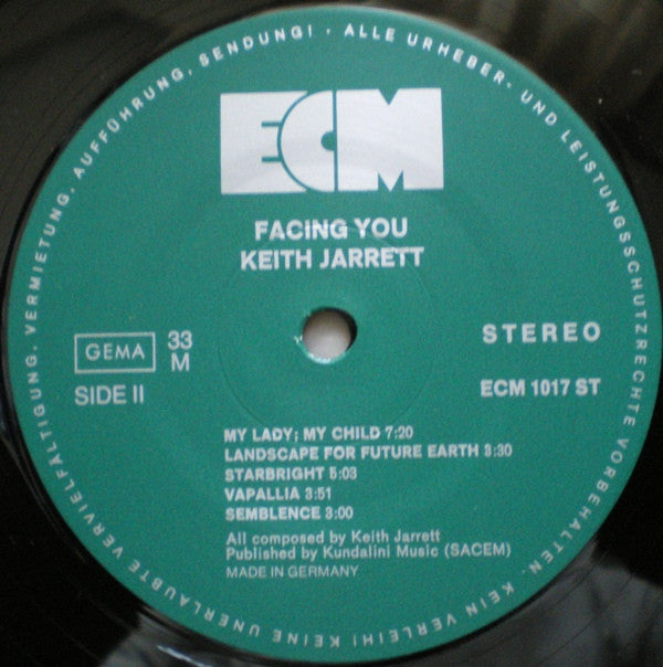 Keith Jarrett : Facing You (LP, Album, RE)