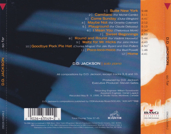 D.D. Jackson : So Far (CD, Album)