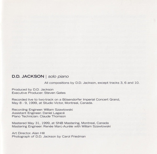 D.D. Jackson : So Far (CD, Album)