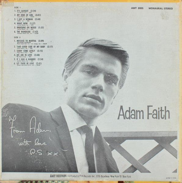 Adam Faith : Adam Faith (LP, Mono)