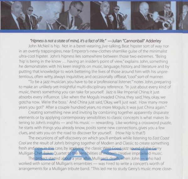 John McNeil : East Coast Cool (CD, Album)
