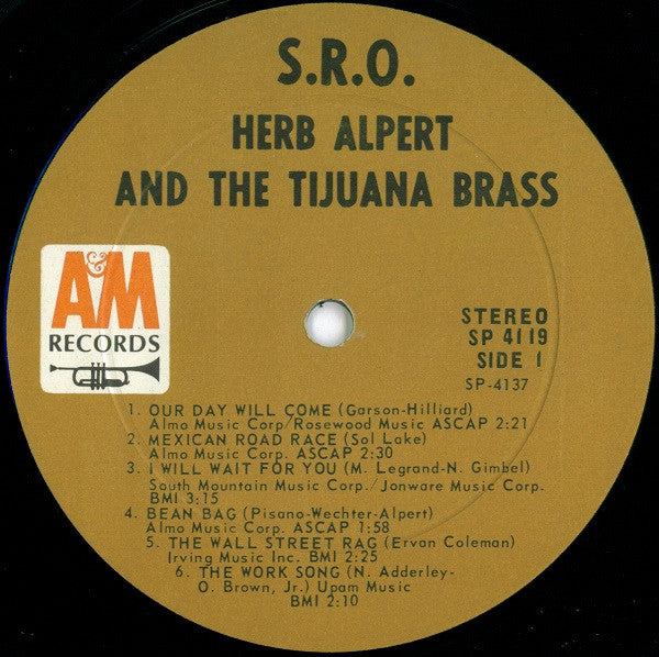 Herb Alpert & The Tijuana Brass : S.R.O. (LP, Album, San)