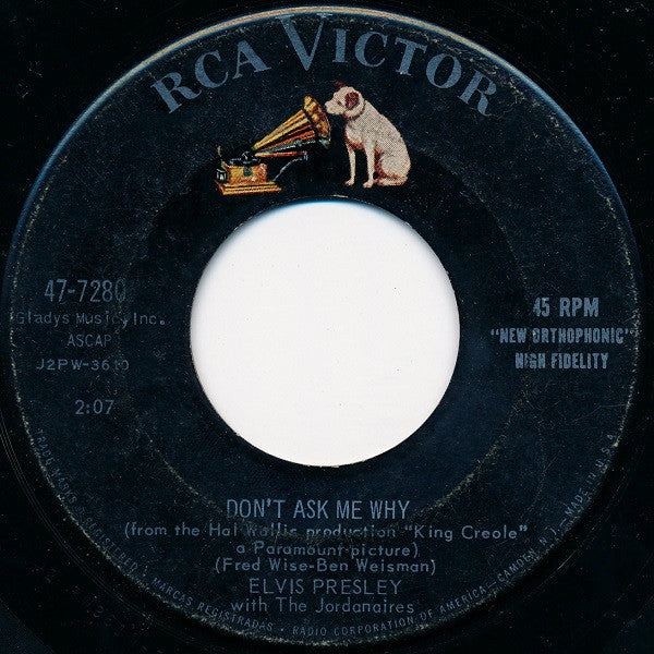 Elvis Presley : Hard Headed Woman / Don't Ask Me Why (7", Single, Ind)