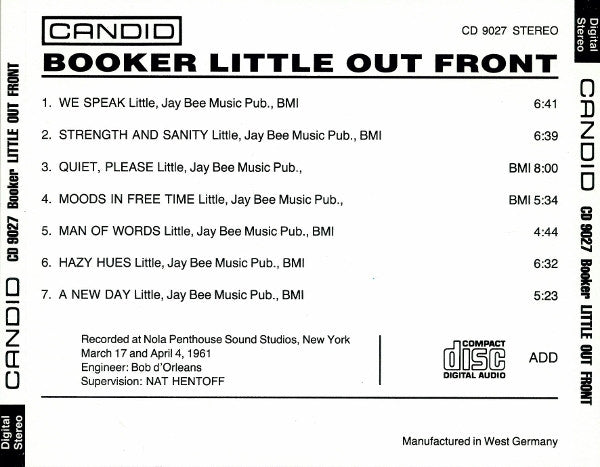 Booker Little : Out Front (CD, Album, RE)
