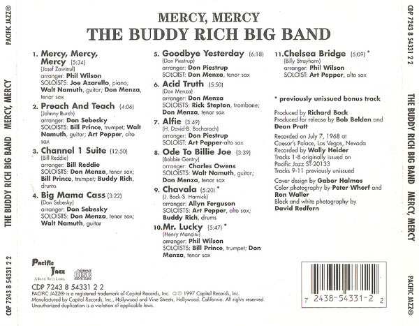 Buddy Rich Big Band : Mercy Mercy (CD, Album, RE)