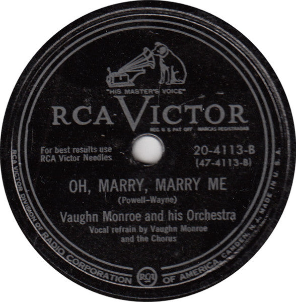 Vaughn Monroe And His Orchestra : Sound Off / Oh, Marry, Marry Me (Shellac, 10")