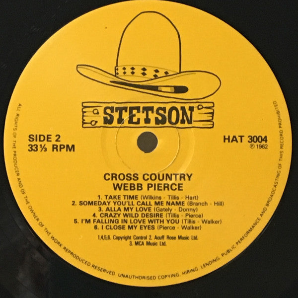 Webb Pierce : Cross Country (LP, Album, Mono, RE)