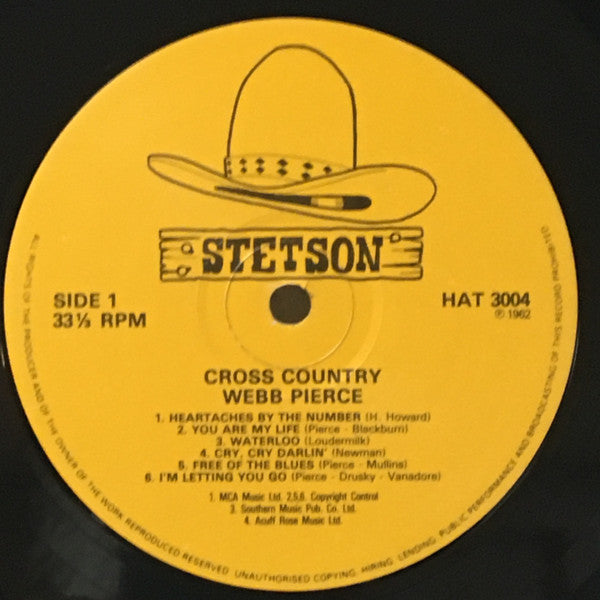 Webb Pierce : Cross Country (LP, Album, Mono, RE)