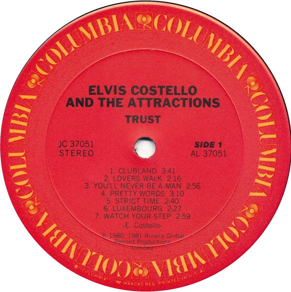 Elvis Costello & The Attractions : Trust (LP, Album, Pit)