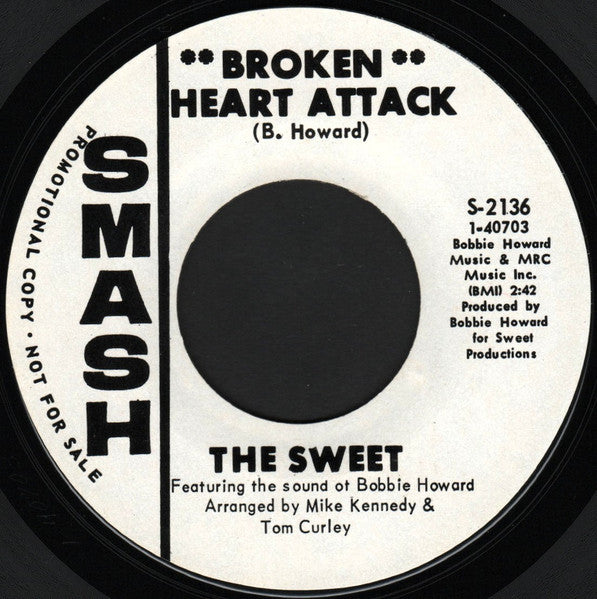 The Sweet (3) : Broken Heart Attack / Don't Do It (7", Single, Promo)