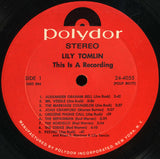 Lily Tomlin : This Is A Recording (LP, Album, Mon)