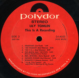 Lily Tomlin : This Is A Recording (LP, Album, Mon)