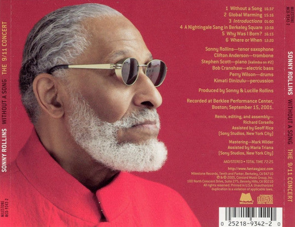 Sonny Rollins : Without A Song - The 9/11 Concert (CD, Album)