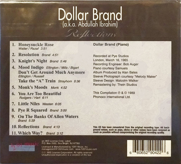 Dollar Brand : Reflections (CD, Album, RE, RM)