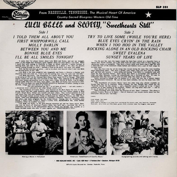 Lulu Belle And Scotty : Sweethearts Still (LP, Album, Mono)