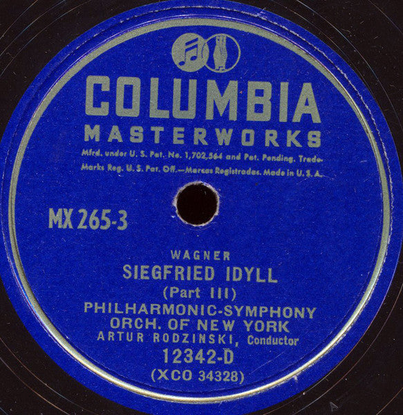 Richard Wagner, Philharmonic-Symphony Orchestra Of New York, Artur Rodzinski : Siegfried Idyll (2xShellac, 12", Album)