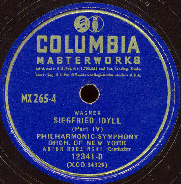 Richard Wagner, Philharmonic-Symphony Orchestra Of New York, Artur Rodzinski : Siegfried Idyll (2xShellac, 12", Album)