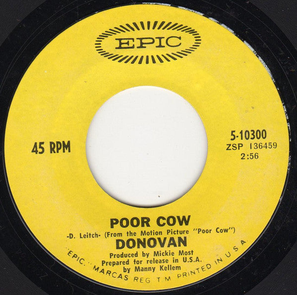 Donovan : Poor Cow (7", Single, Styrene, Pit)