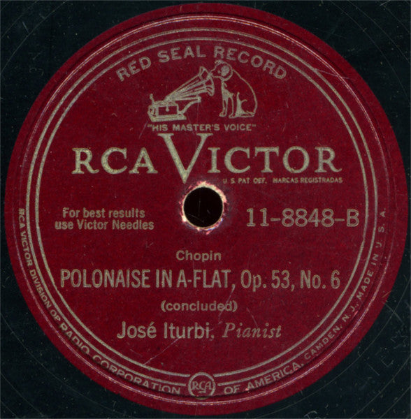 José Iturbi : Polonaise In A-Flat, Op. 53, No. 6 (Shellac, 12", RP, Ind)