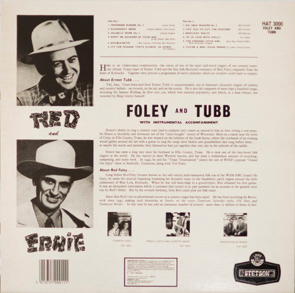 Red Foley And Ernest Tubb : Red And Ernie (LP, Album, Mono, RE)