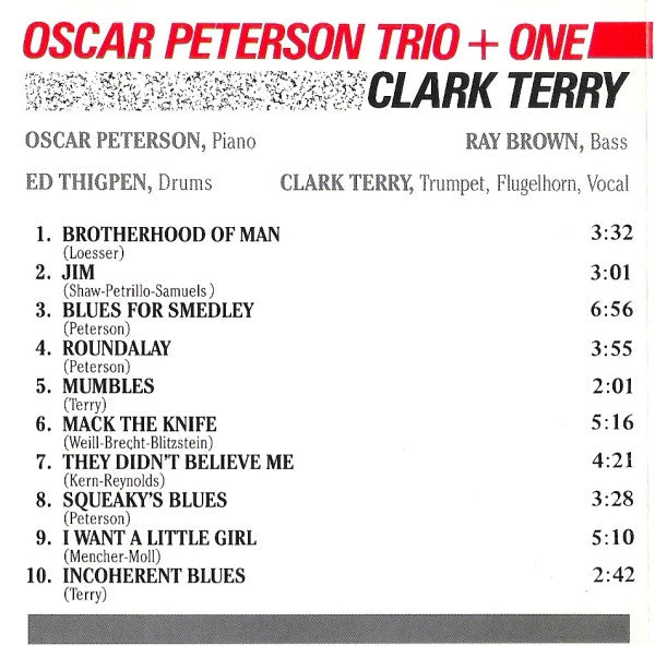 The Oscar Peterson Trio + Clark Terry : Oscar Peterson Trio + One (CD, Album, RE)