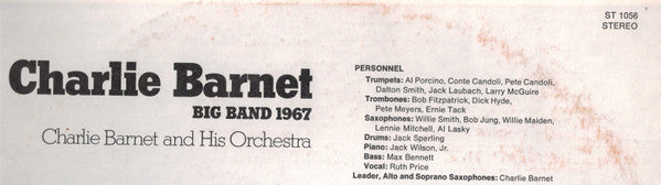 Charlie Barnet* : Big Band 1967 (LP, Album, RE)