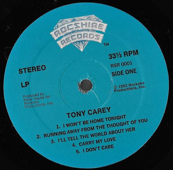 Tony Carey : I Won't Be Home Tonight (LP, Album)