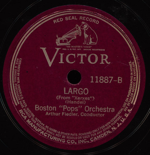 Boston "Pops" Orchestra*, Arthur Fiedler : Meditation / Largo (Shellac, 12", RP)
