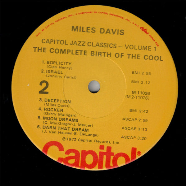 Miles Davis And His Orchestra : The Complete Birth Of The Cool (LP, Album, Comp, Mono, RE, Jac)