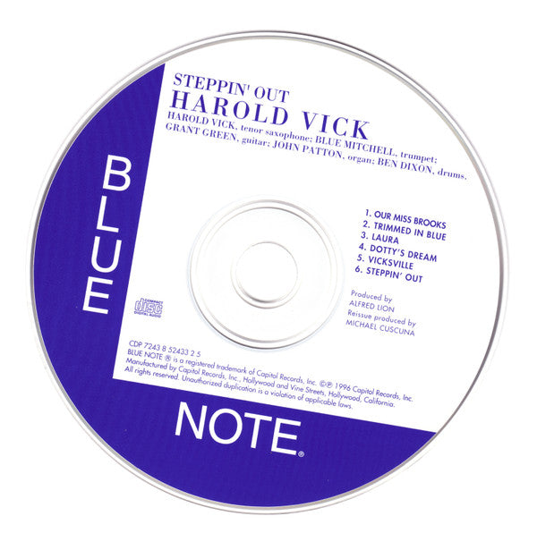 Harold Vick : Steppin' Out! (CD, Album, RE)