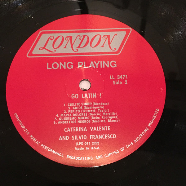 Caterina Valente, Silvio Francesco : Go Latin! (LP, Album, Mono)
