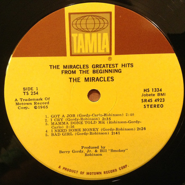 The Miracles : Greatest Hits From The Beginning (2xLP, Comp)