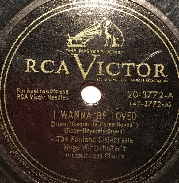 The Fontane Sisters : I Wanna Be Loved / I Didn't Know What Time It Was (Shellac, 10")