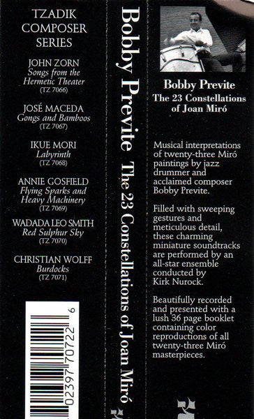 Bobby Previte : The 23 Constellations Of Joan Miró (CD, Album)
