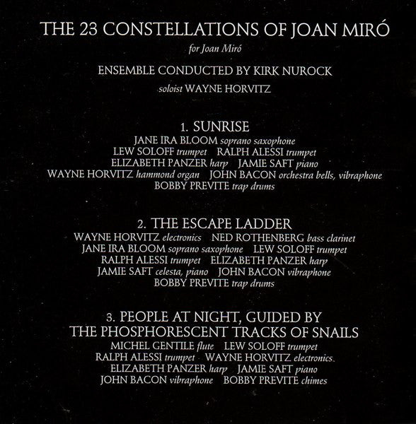 Bobby Previte : The 23 Constellations Of Joan Miró (CD, Album)
