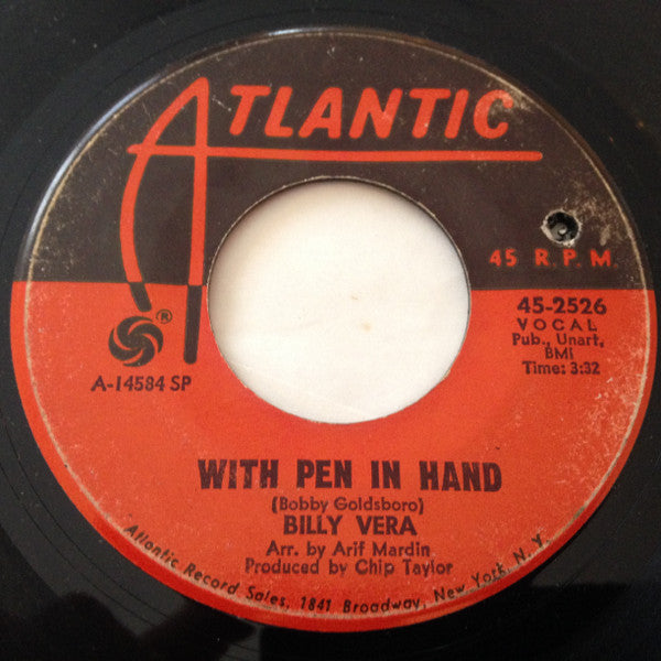 Billy Vera : With Pen In Hand / Good Morning Blues (7", Single, SP)