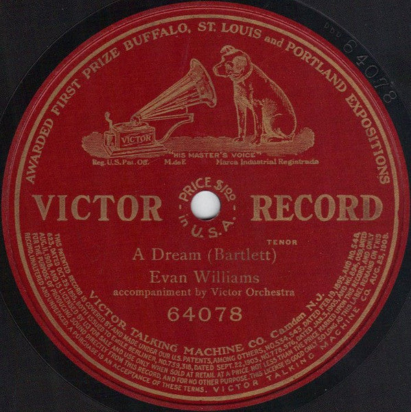 Evan Williams (3) : A Dream (Shellac, 10", S/Sided, RP)