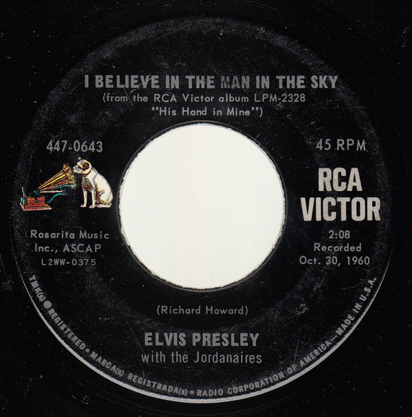 Elvis Presley : Crying In The Chapel (7", Single, Ind)